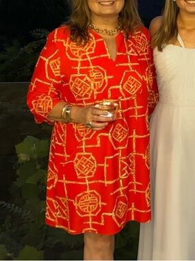 Jude Connally Kerry Dress Bamboo Lattice Jude Cloth Large